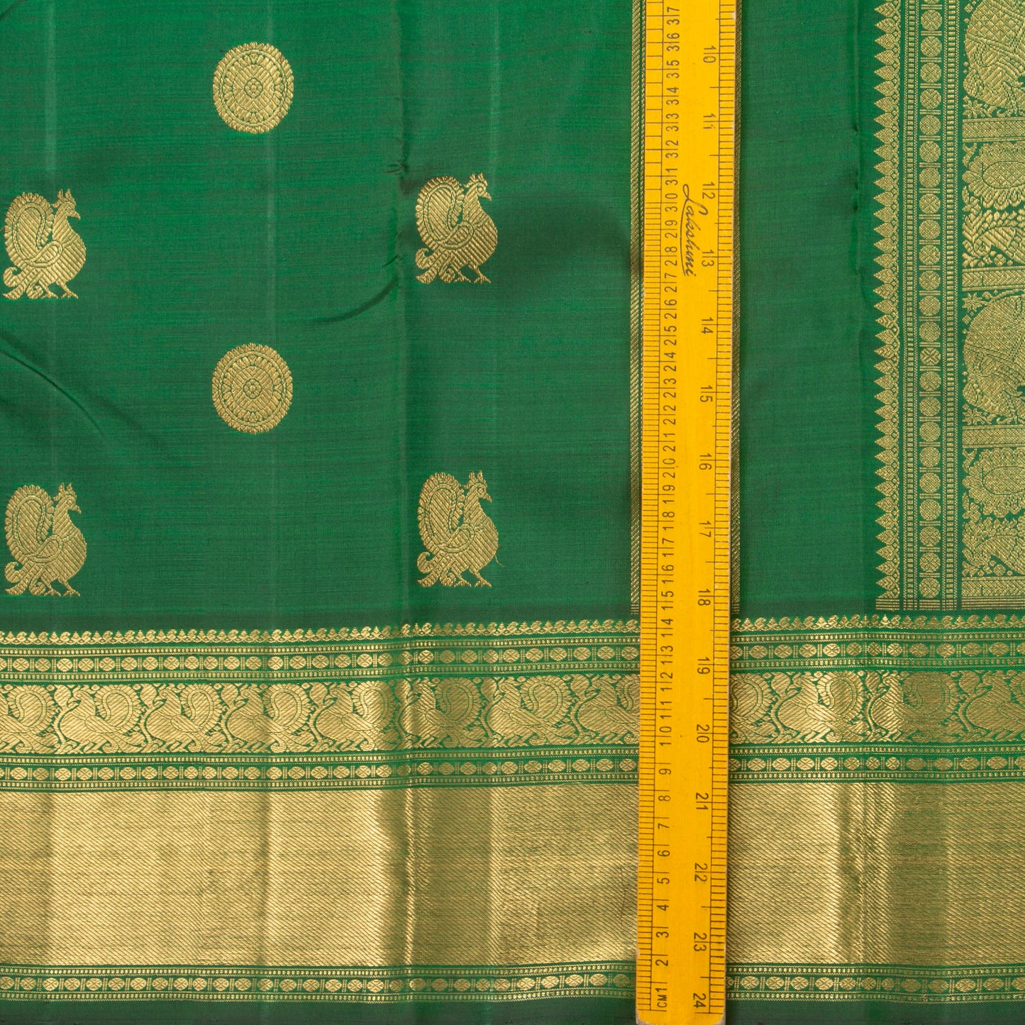 Green Kanchipuram Silk Saree For Bridal Wear PV NYC 1296