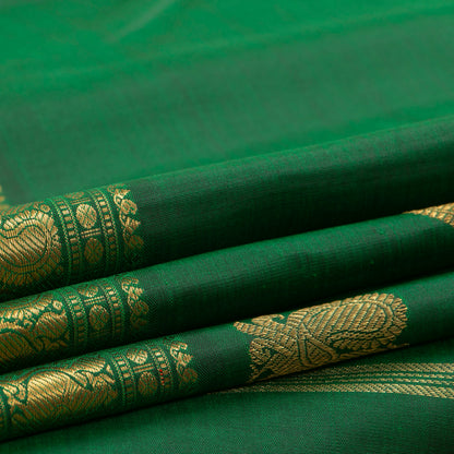 Green Kanchipuram Silk Saree For Bridal Wear PV NYC 1296