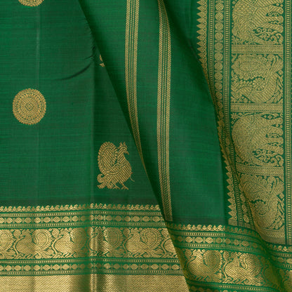 Green Kanchipuram Silk Saree For Bridal Wear PV NYC 1296