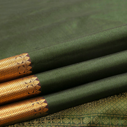 Green And Maroon Kanchipuram Silk Saree Light Weight For Festive Wear PV MEN 157