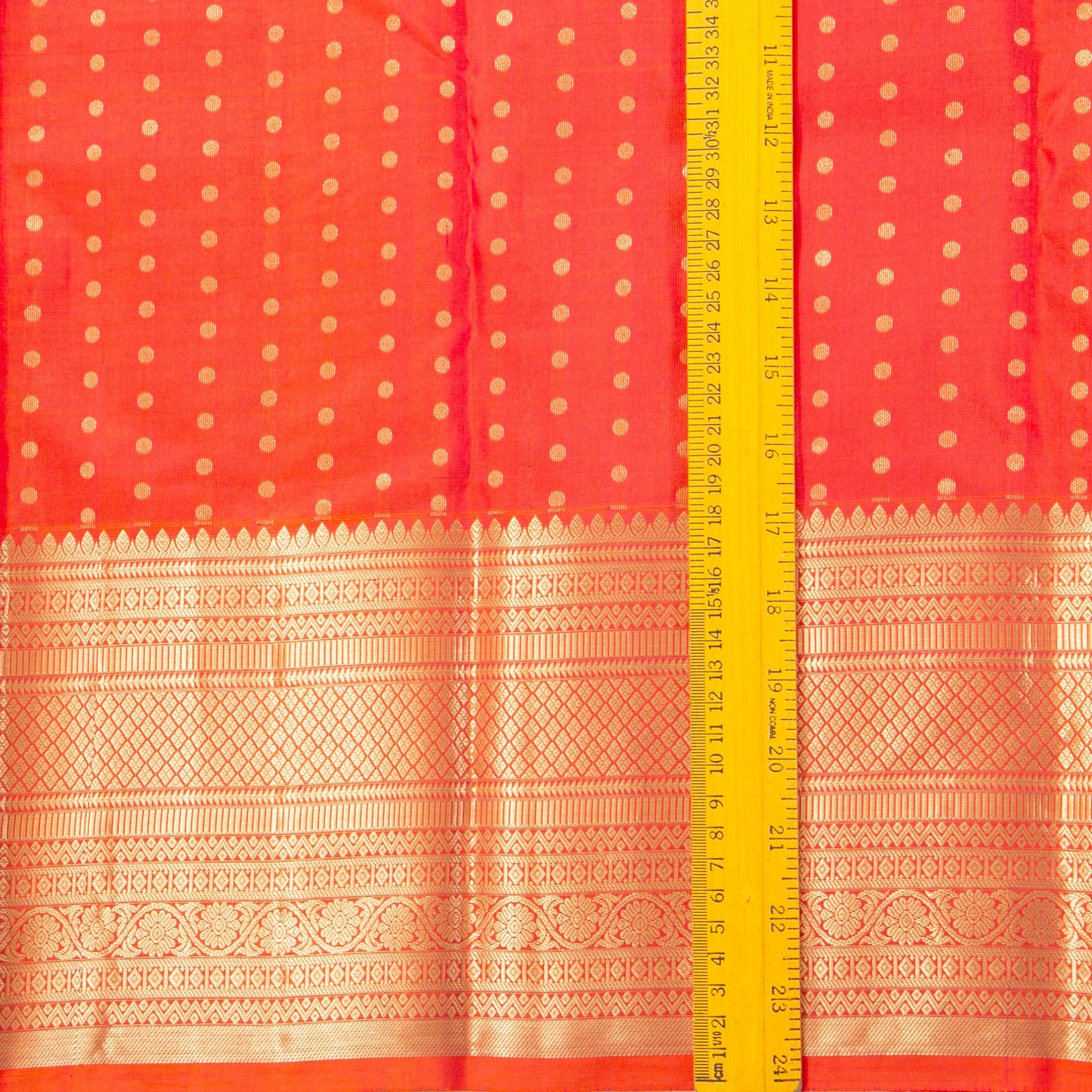 Orange Kanchipuram Silk Saree For Festive Wear PV MEN 212