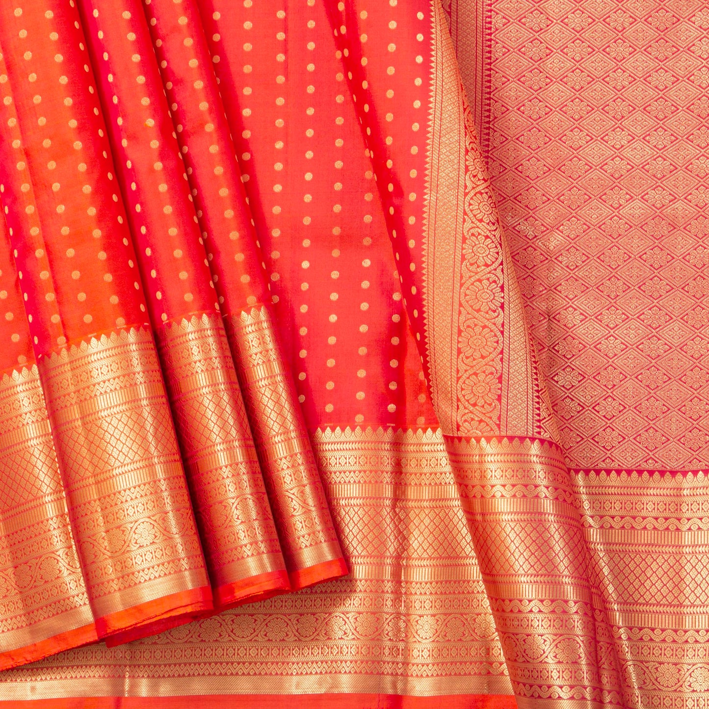 Orange Kanchipuram Silk Saree For Festive Wear PV MEN 212