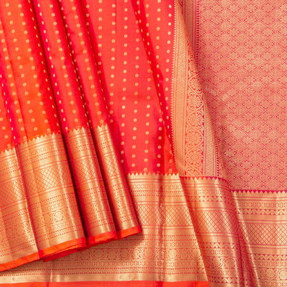 Orange Kanchipuram Silk Saree For Festive Wear PV MEN 212