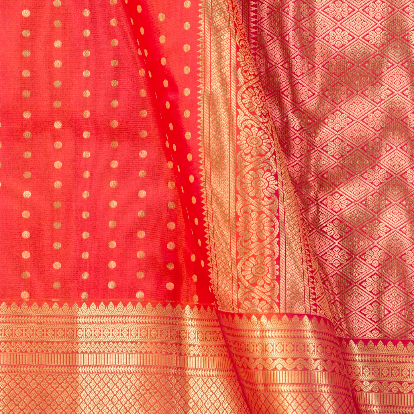 Orange Kanchipuram Silk Saree For Festive Wear PV MEN 212