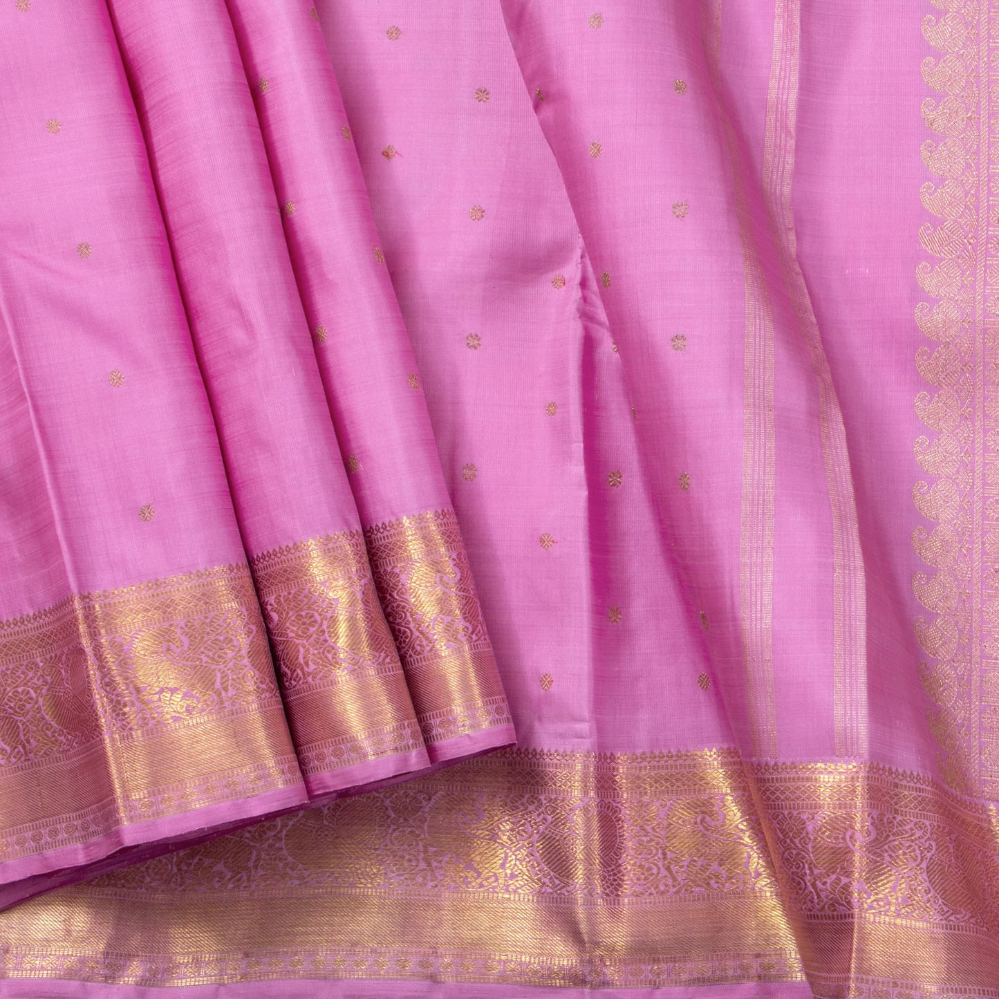 Lotus Pink Kanchipuram Silk Saree With Kamalam Motifs For Wedding Wear PV NYC 1669