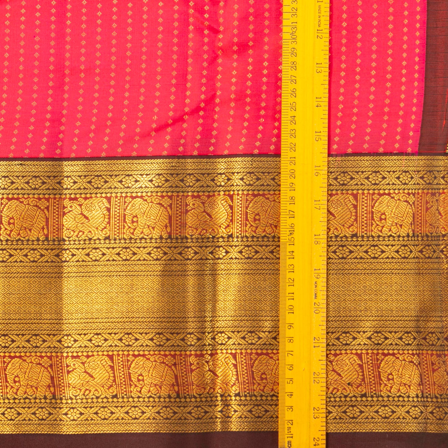 Pink And Brown Kanchipuram Silk Saree For Festive Wear PV MEN 165