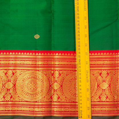 Green And Red Kanchipuram Silk Saree For Festive Wear PV MEN 169 - Silk Sari - Panjavarnam PV MEN 169