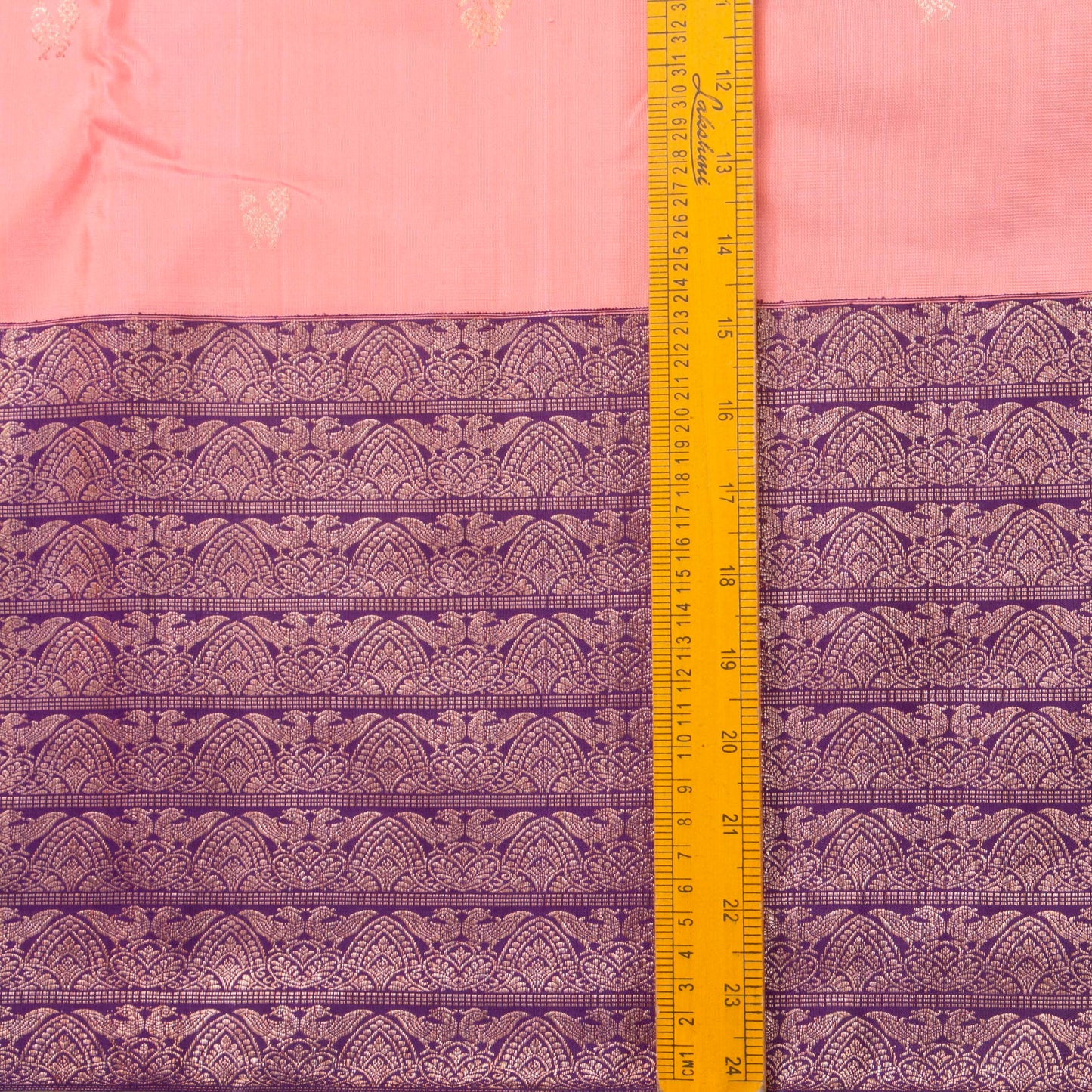 Pastel Pink And Purple Kanchipuram Silk Saree For Bridal Wear PV NYC 1329