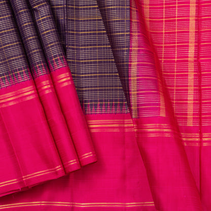 Purple And Pink Kanchipuram Silk Saree For Festive Wear PV NYC 1297