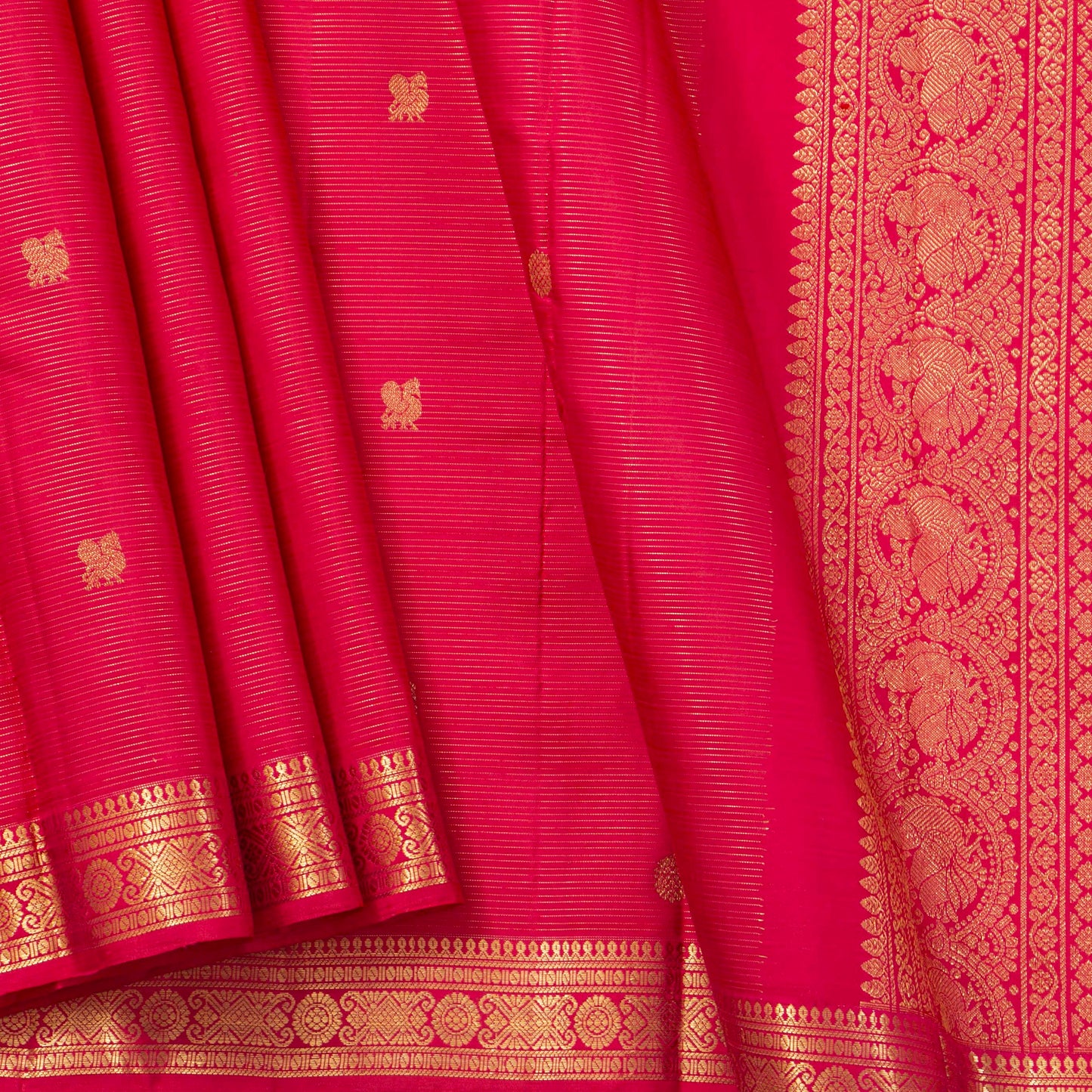 Pink Kanchipuram Silk Saree Vairaoosi For Weddind Wear PV MEN 247