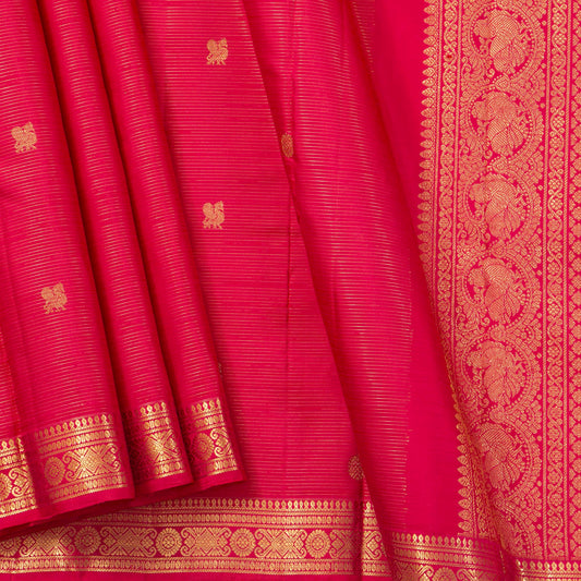 Pink Kanchipuram Silk Saree Vairaoosi For Weddind Wear PV MEN 247