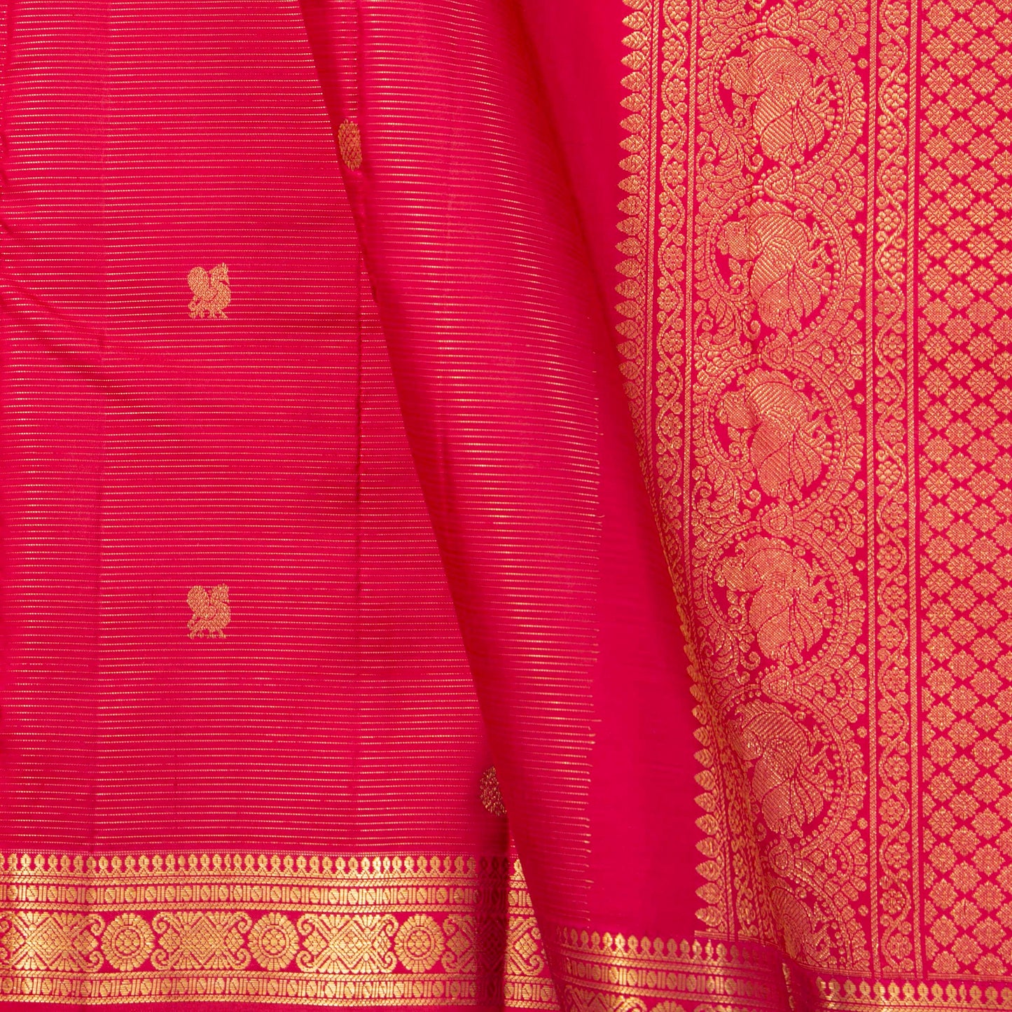 Pink Kanchipuram Silk Saree Vairaoosi For Weddind Wear PV MEN 247