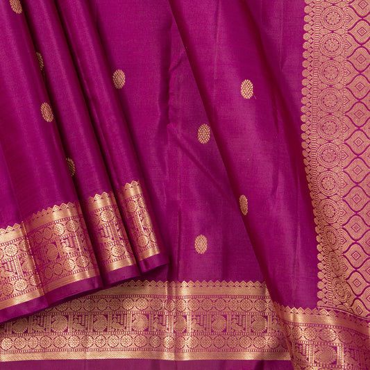 Magenta Kanchipuram Silk Saree For Festive Wear PV MEN 254