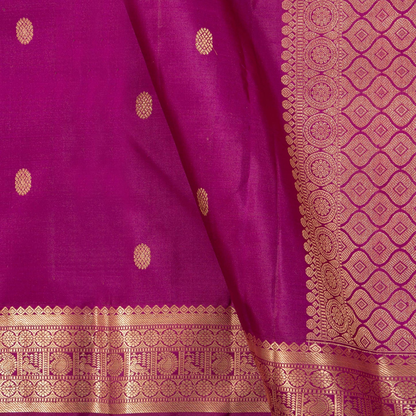 Magenta Kanchipuram Silk Saree For Festive Wear PV MEN 254