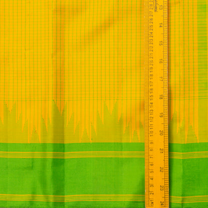 Yellow And Green Kanchipuram Silk Saree For Festive Wear PV NYC 1405