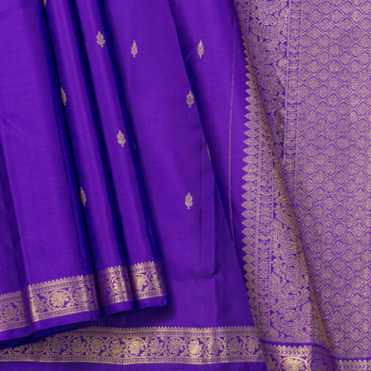 Violet Kanchipuram Silk Saree For Festive Wear PV MEN 226