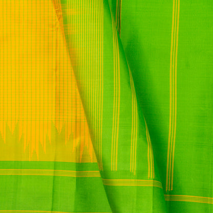 Yellow And Green Kanchipuram Silk Saree For Festive Wear PV NYC 1405