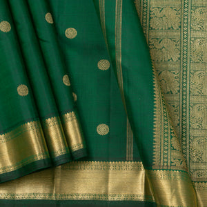 Green Kanchipuram Silk Saree For Bridal Wear PV NYC 1282