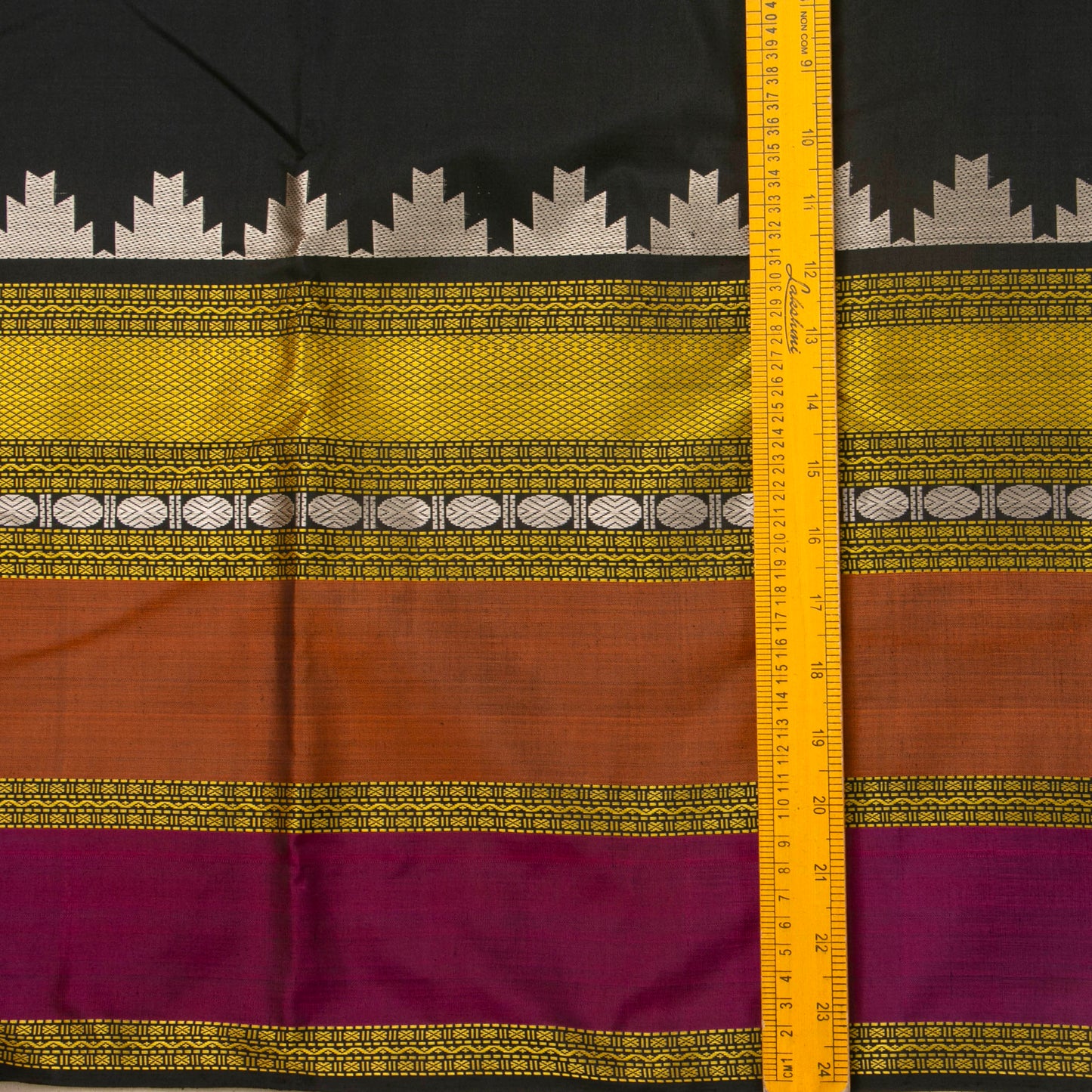 Black Kanchipuram No Zari Silk Saree For Festive Wear PV NYC 1345