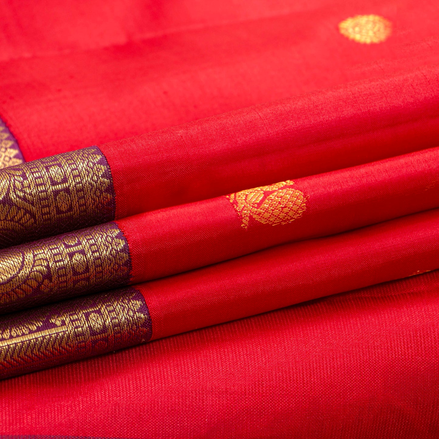 Red And Purple Kanchipuram Silk Saree For Festive Wear PV MEN 246