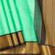 Spring Green And Brown Kanchipuram Silk Saree For Wedding Wear PV MEN 191