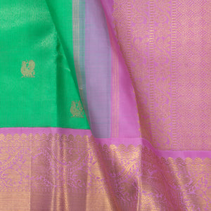 Sea Green And Pink Kanchipuram Silk Saree For Bridal Wear PV NYC 1391