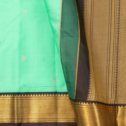 Spring Green And Brown Kanchipuram Silk Saree For Wedding Wear PV MEN 191 - Silk Sari - Panjavarnam PV MEN 191