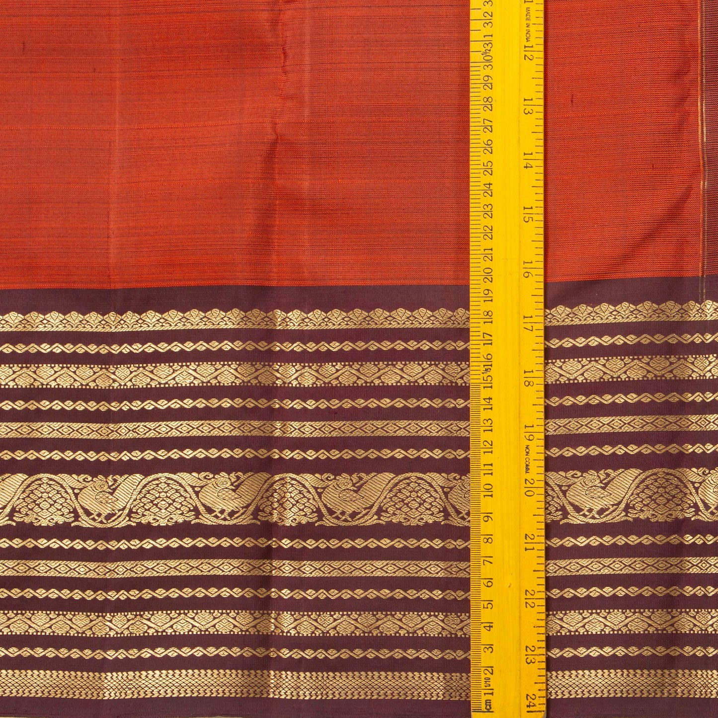 Rust And Brown Kanchipuram Silk Saree For Festive Wear PV MEN 285