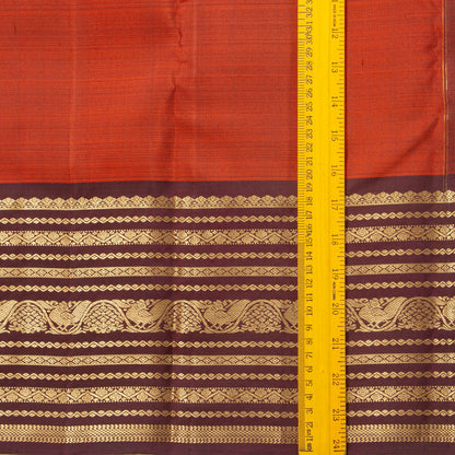 Rust And Brown Kanchipuram Silk Saree For Festive Wear PV MEN 285