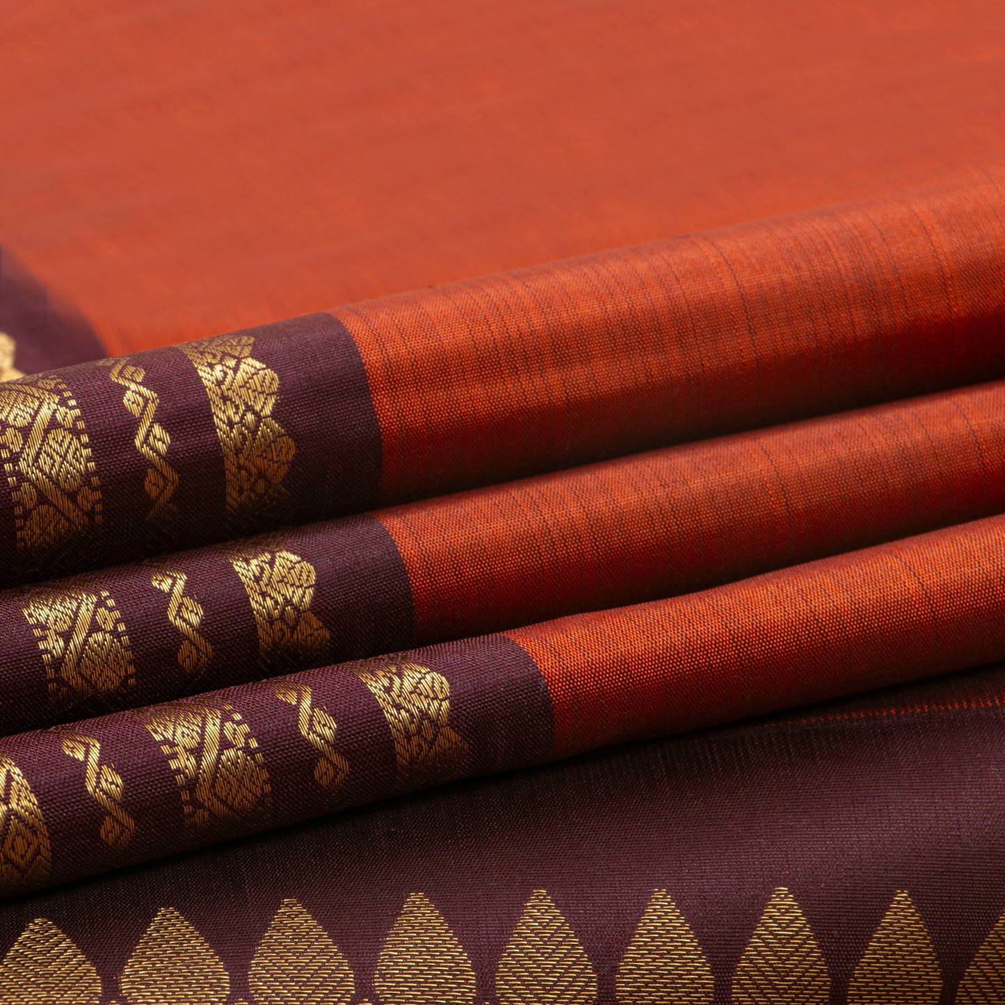 Rust And Brown Kanchipuram Silk Saree For Festive Wear PV MEN 285