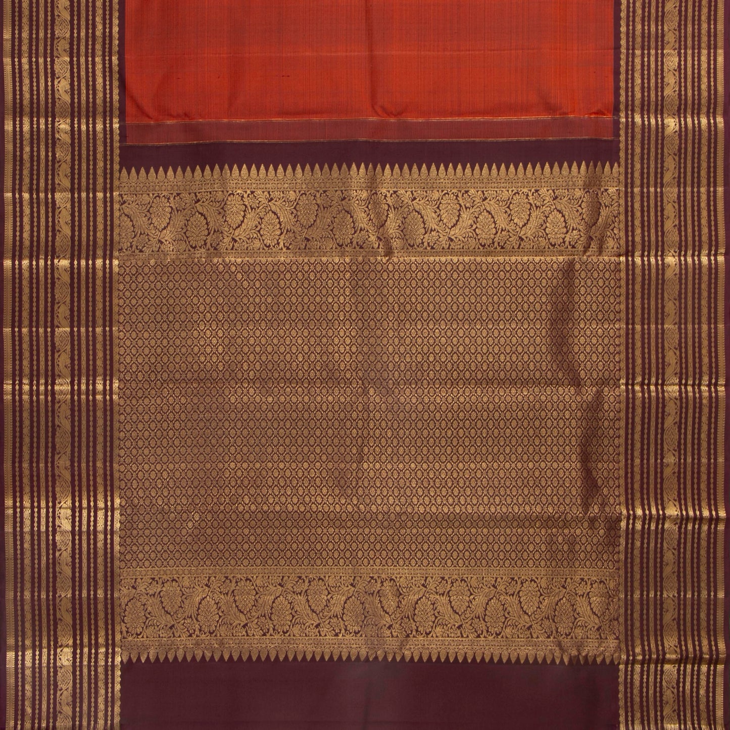Rust And Brown Kanchipuram Silk Saree For Festive Wear PV MEN 285