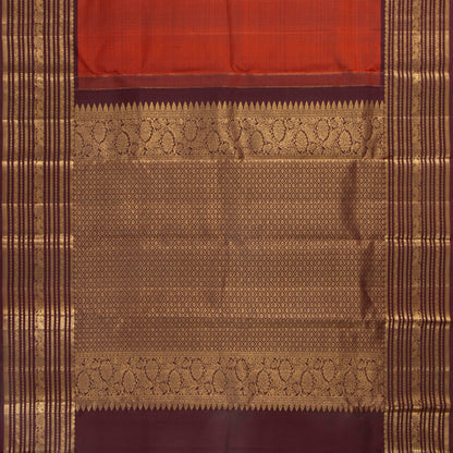 Rust And Brown Kanchipuram Silk Saree For Festive Wear PV MEN 285