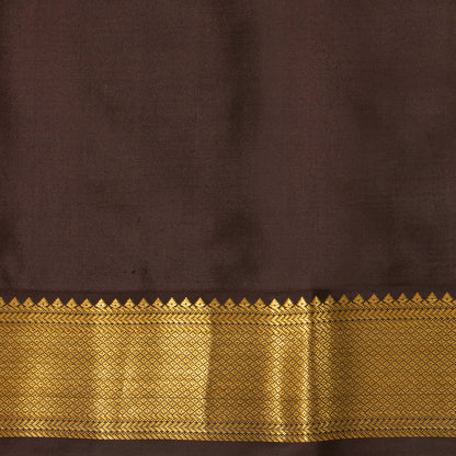 Spring Green And Brown Kanchipuram Silk Saree For Wedding Wear PV MEN 191 - Silk Sari - Panjavarnam PV MEN 191