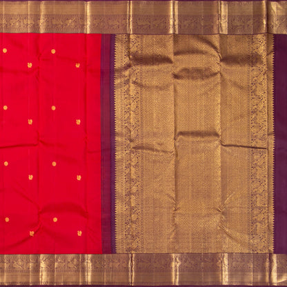Red And Purple Kanchipuram Silk Saree For Festive Wear PV MEN 246