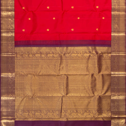 Red And Purple Kanchipuram Silk Saree For Festive Wear PV MEN 246
