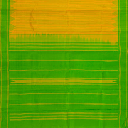 Yellow And Green Kanchipuram Silk Saree For Festive Wear PV NYC 1405