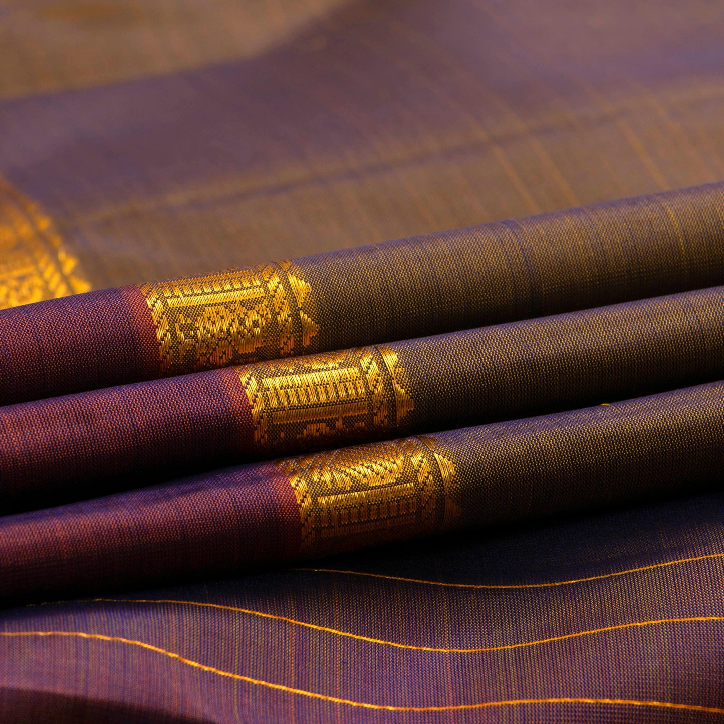 Brown And Magenta Kanchipuram Silk Saree For Festive Wear PV NYC 1679