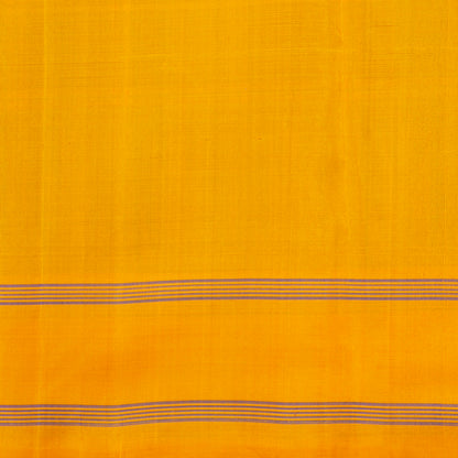 Blue And Mustard Kanchipuram No Zari Silk Saree For Festive Wear PV NYC 1406