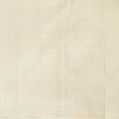 Black And Off White Kanchipuram Silk Saree Borderless  For Festive Wear PV MEN 240