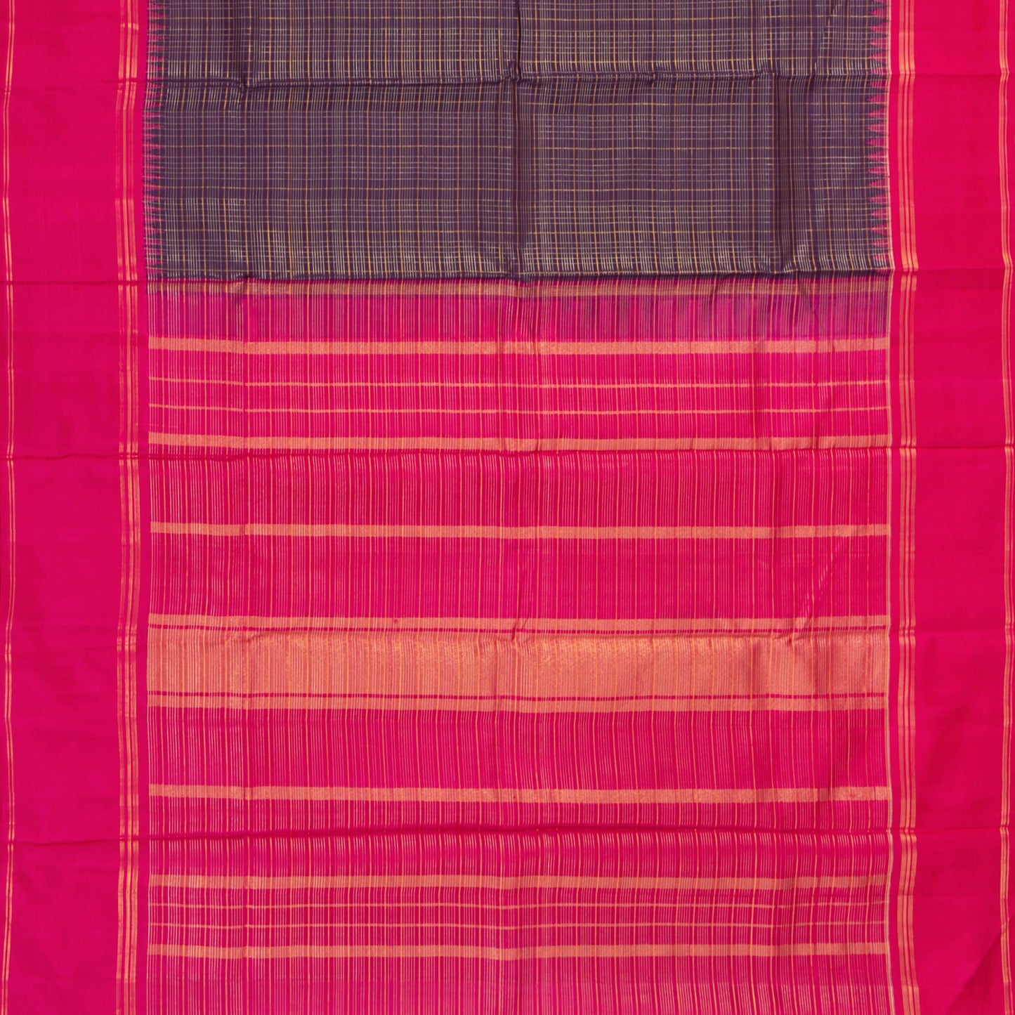 Purple And Pink Kanchipuram Silk Saree For Festive Wear PV NYC 1297