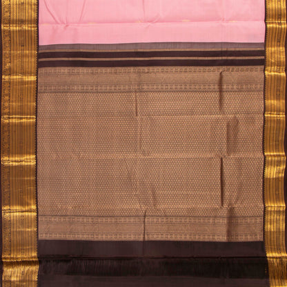Pink And Brown Kanchipu219ram Silk Saree For Festive Wear PV MEN 219