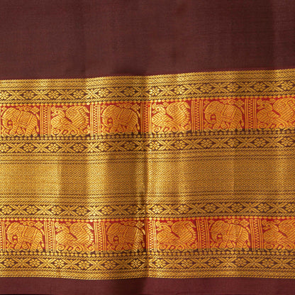 Pink And Brown Kanchipuram Silk Saree For Festive Wear PV MEN 165