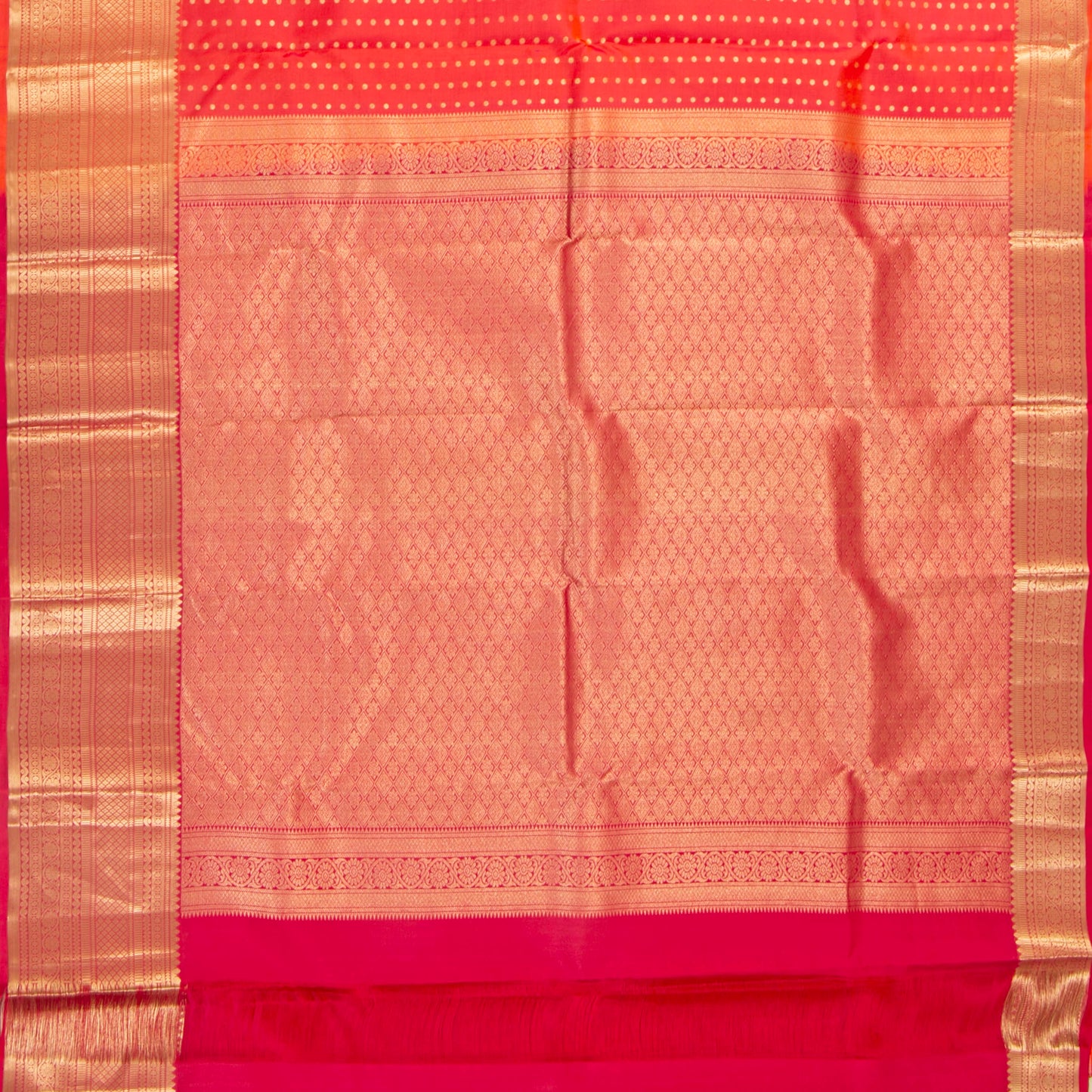 Orange Kanchipuram Silk Saree For Festive Wear PV MEN 212