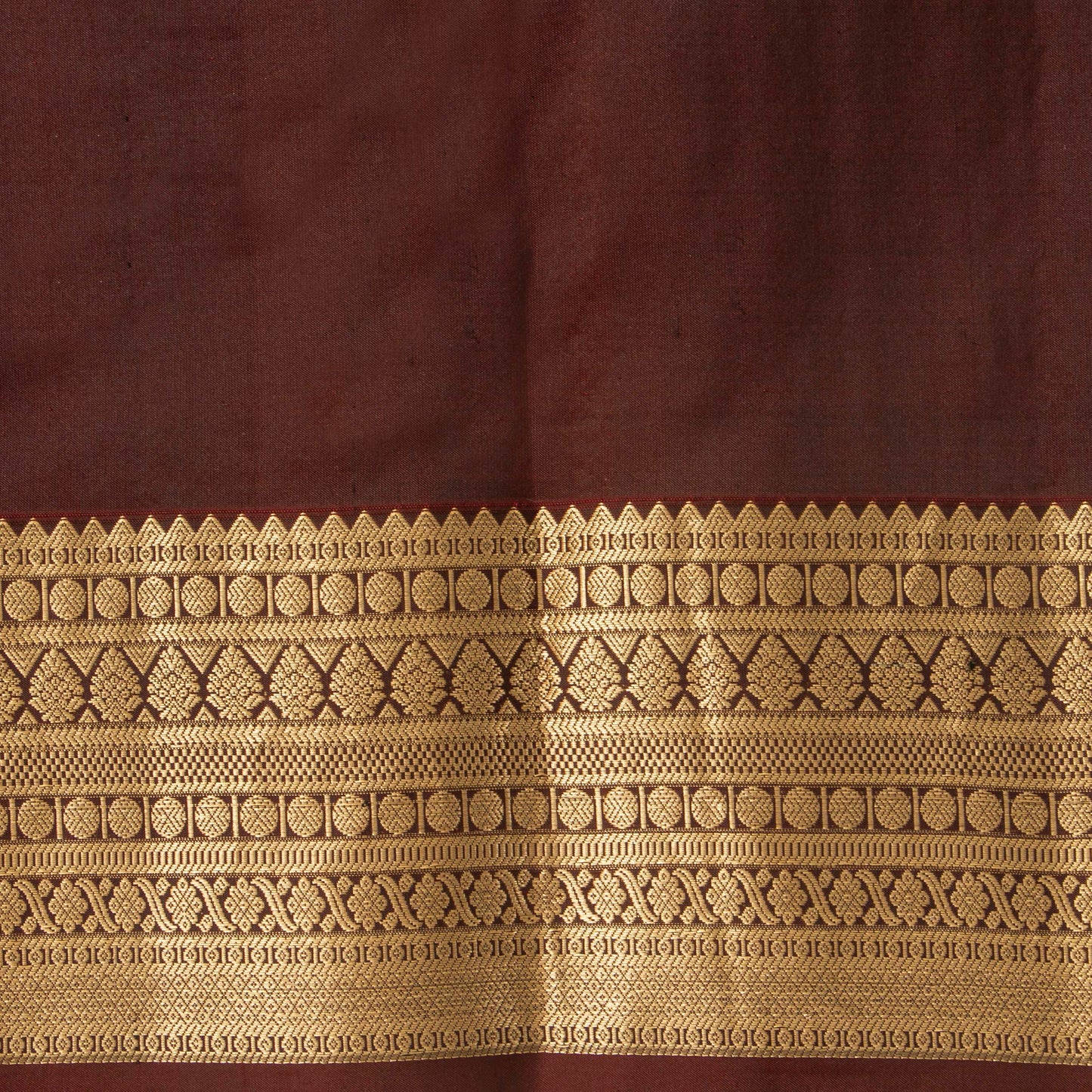 Mustard And Brown Kanchipuram Silk Saree For Festive Wear PV MEN 214