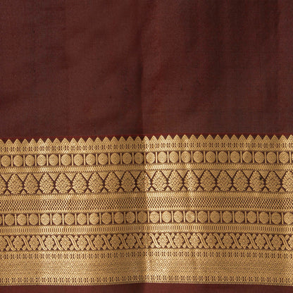 Mustard And Brown Kanchipuram Silk Saree For Festive Wear PV MEN 214