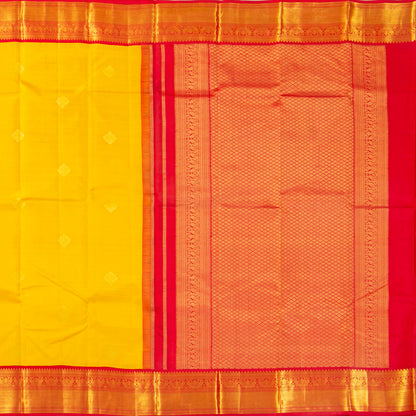 Yellow And red Kanchipuram Silk Saree For Festive Wear PV MEN 204