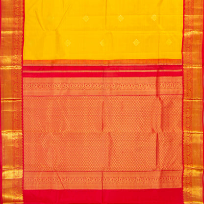 Yellow And red Kanchipuram Silk Saree For Festive Wear PV MEN 204