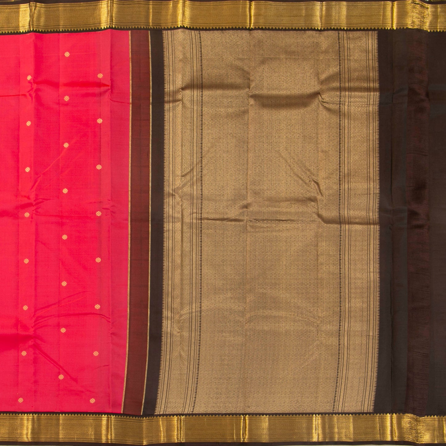 Pink And Brown Kanchipuram Silk Saree For Festive Wear PV MEN 192