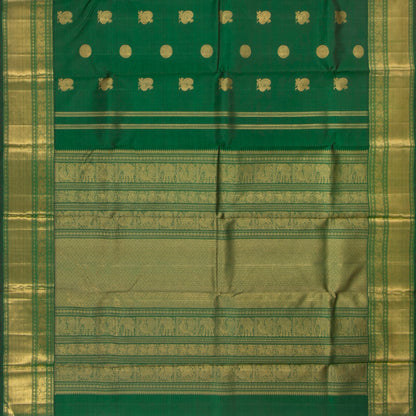 Green Kanchipuram Silk Saree For Bridal Wear PV NYC 1296