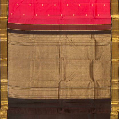 Pink And Brown Kanchipuram Silk Saree For Festive Wear PV MEN 192